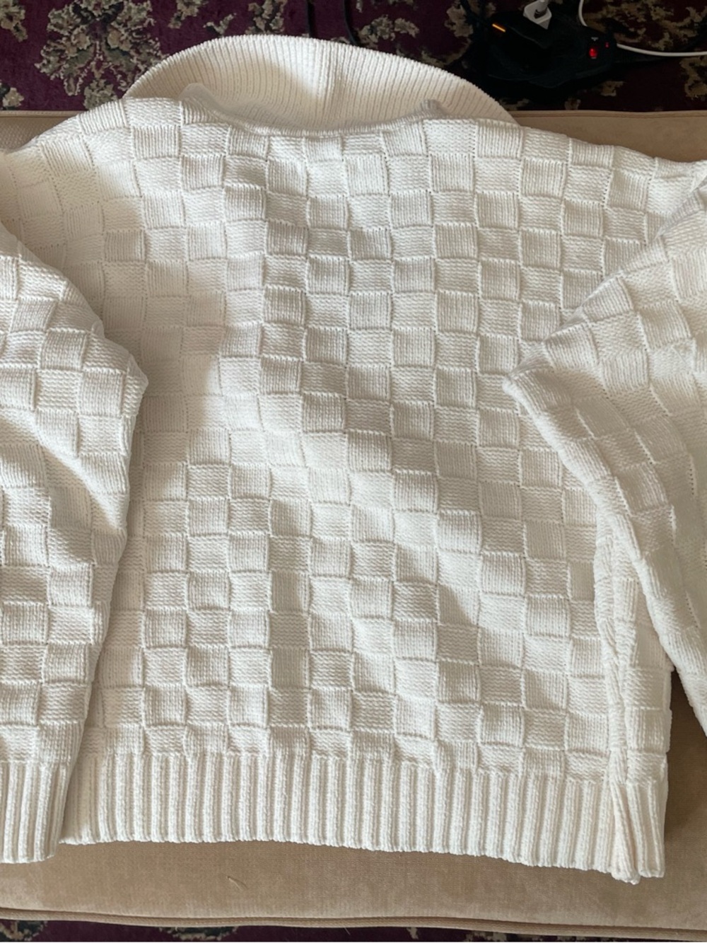 Abercrombie & Fitch Cream Notch-Neck Sweater - Picture 5 of 5